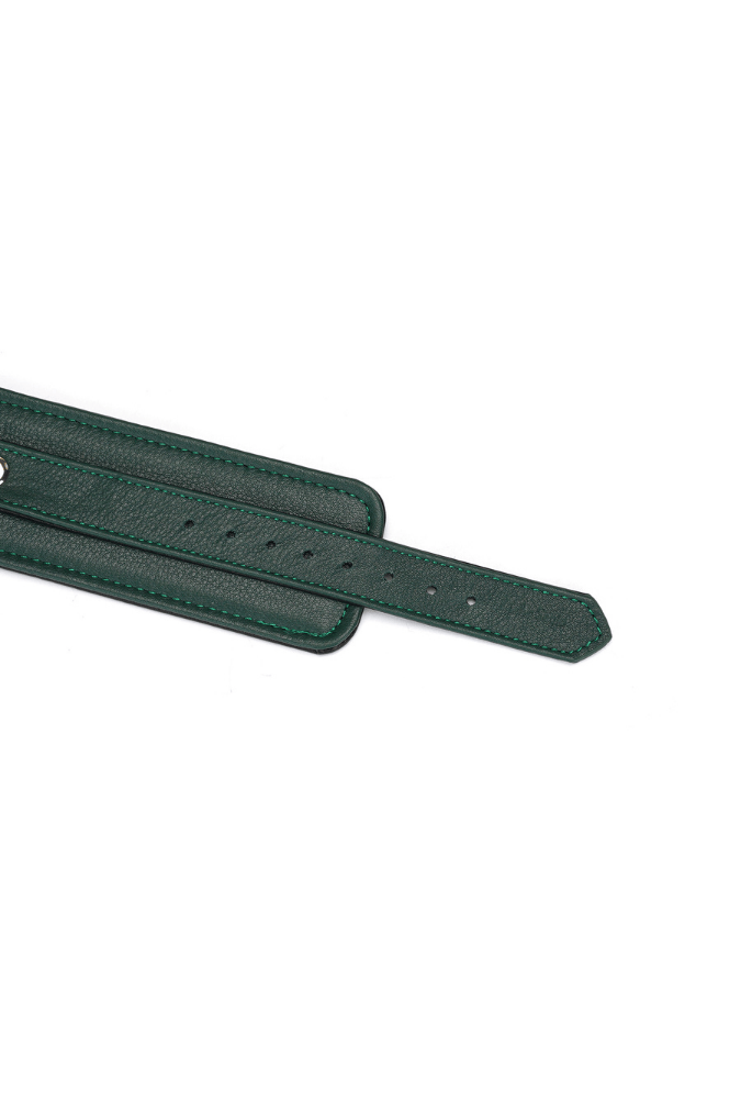 Mossy Chic Ankle Cuffs - Green Leather