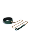 Submission Collar with Lead Mossy Chic - Green Leather
