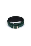 Submission Collar with Lead Mossy Chic - Green Leather