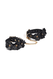 Leather Wrist Handcuffs - Flower Rhythm