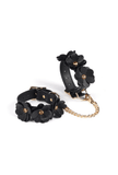 Leather Wrist Handcuffs - Flower Rhythm