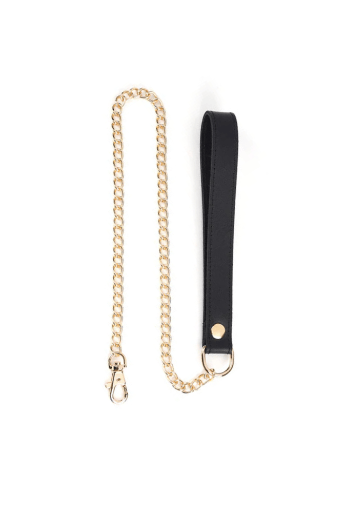 Leather Submission Collar with Leash - Flower Rhythm